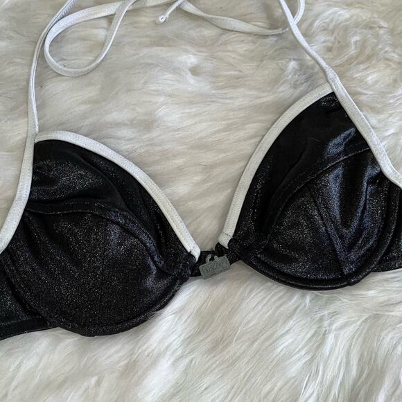 NEW Mossimo Two Tone Contrast Push Up Bikini Bathing Suit Swim Top Black XS NWOT - Picture 13 of 13